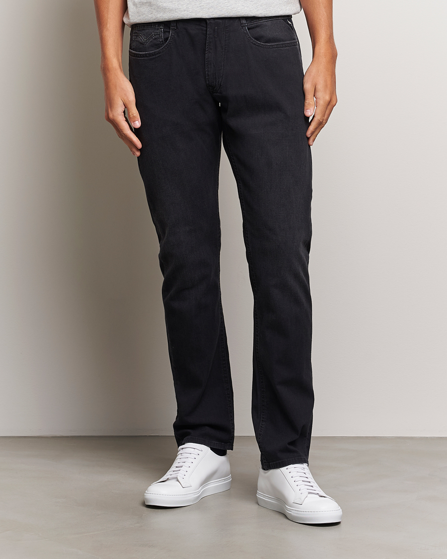 Herre | Straight leg | Replay | Rocco Tapered Stretch Jeans Washed Black