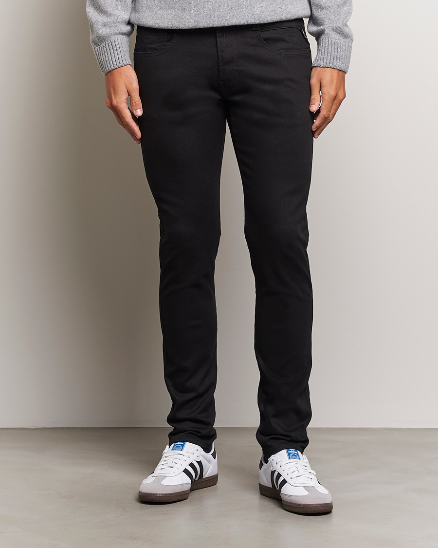 Herre | Svarte jeans | Replay | Anbass Hyperflex Re-Used Jeans Forever Black