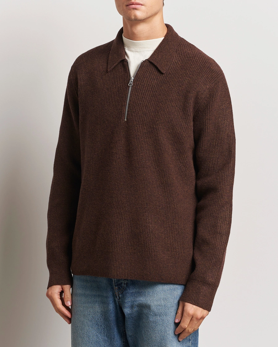 Herre |  | Samsøe Samsøe | Saisaks  Half Zip Polo Chocolate Brown