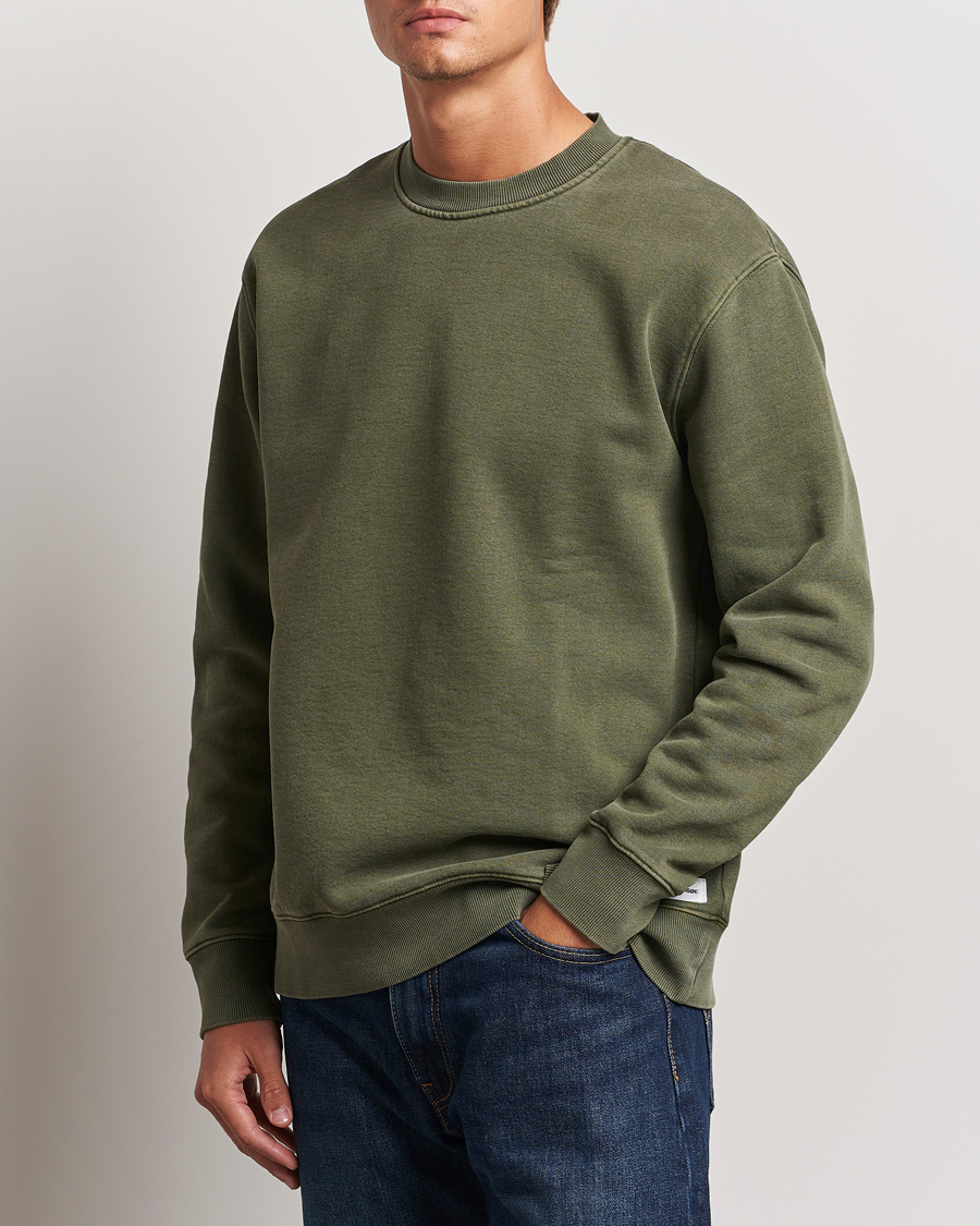 Herre |  | Samsøe Samsøe | Pigment Dyed Crew Neck Sweatshirt Forest Night