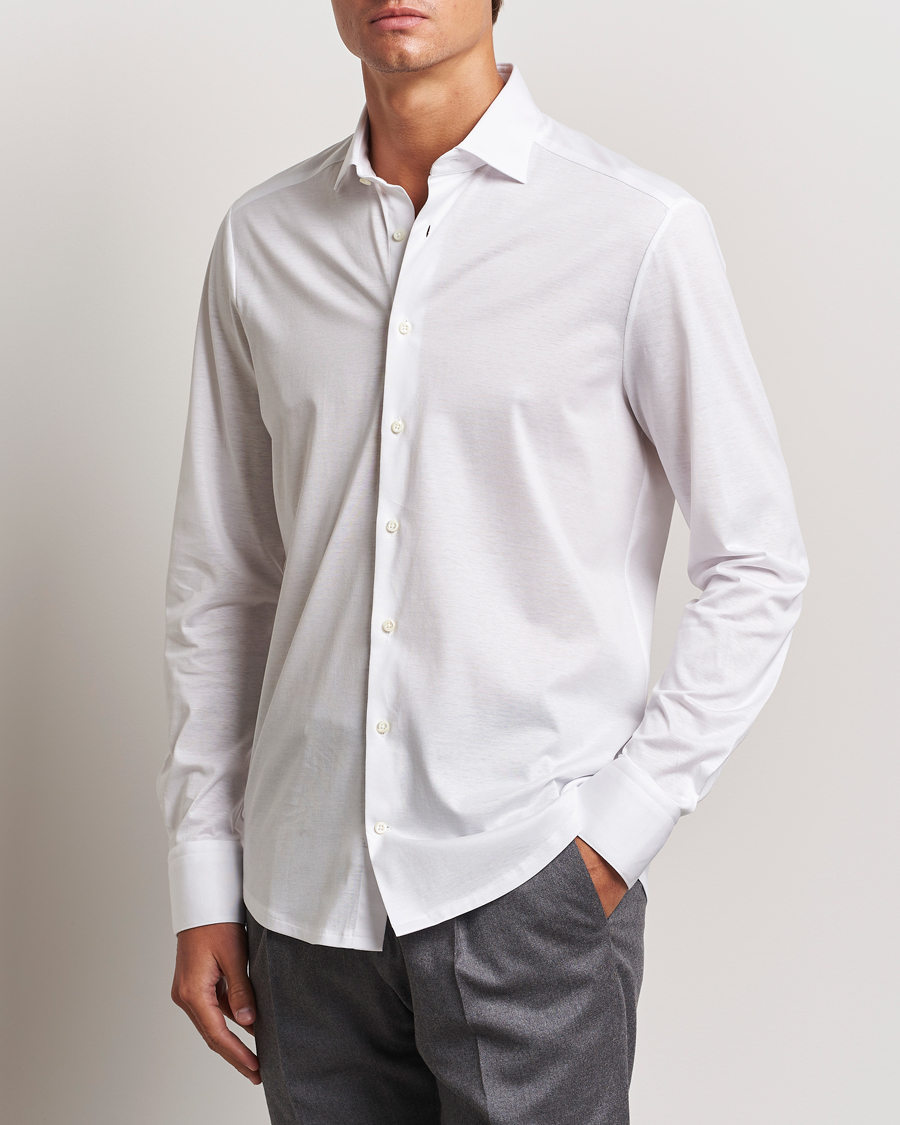 Herre |  | Stenströms | Slimline Stretch Jersey Shirt White