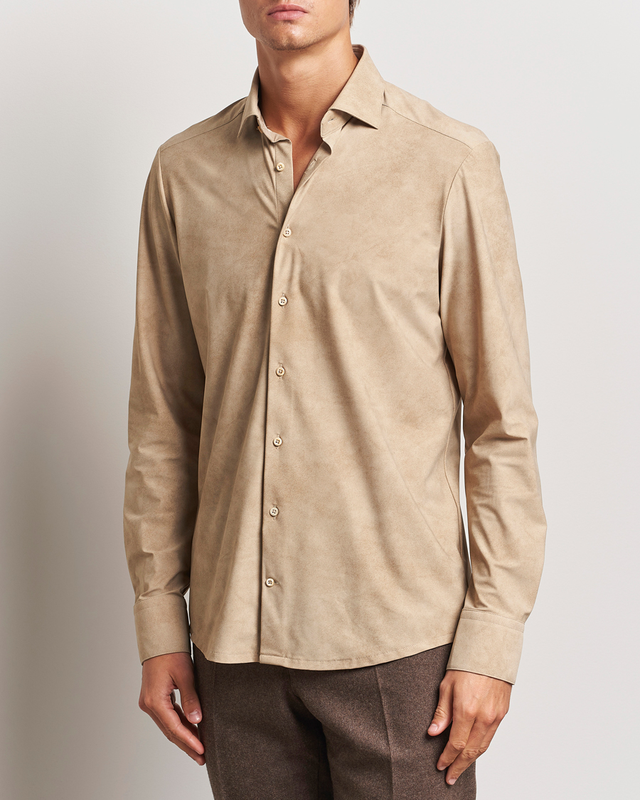 Herre |  | Stenströms | Slimline 4-Way Stretch Shirt Beige