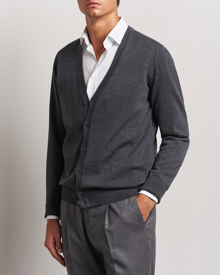 Herre |  | Stenströms | Merino Cardigan Dark Grey