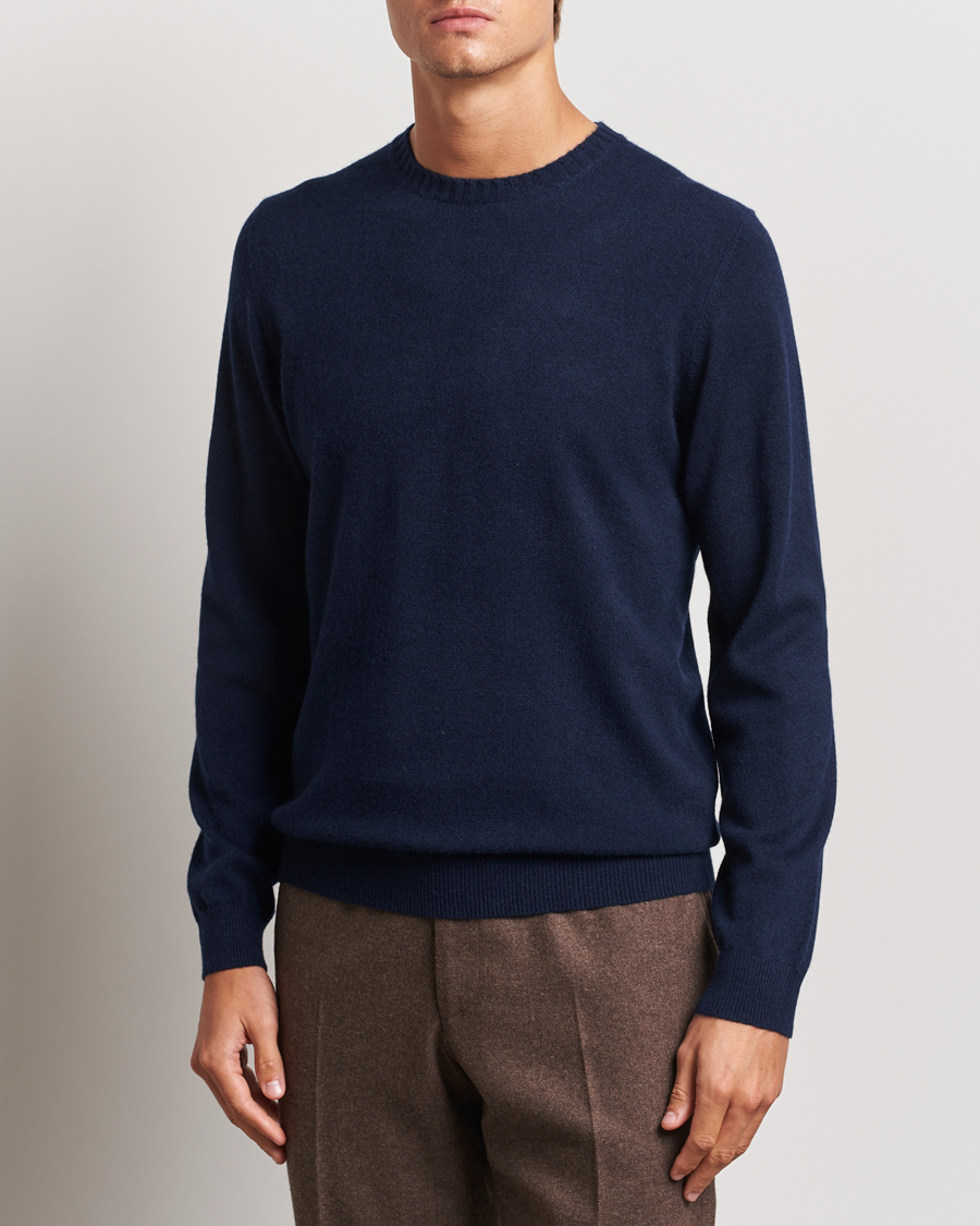 Herre | Kashmirgensere | Stenströms | Cashmere Crewneck Navy