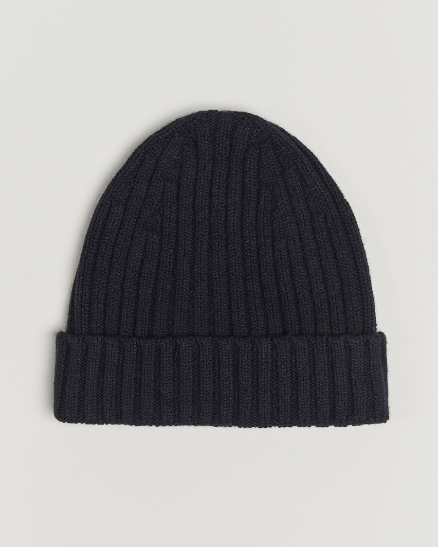 Herre | Luer | Stenströms | Ribbed Cotton/Cashmere Hat Grey