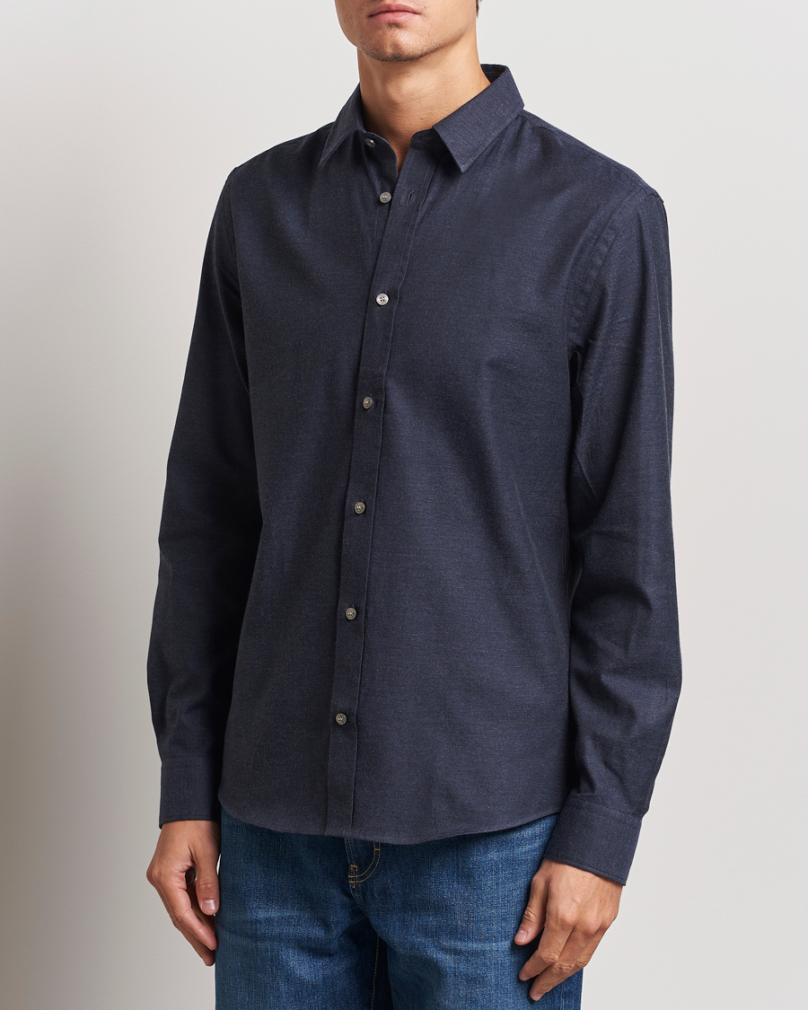 Herre |  | Tiger of Sweden | Spenser Brushed Twill Shirt Sea Blue