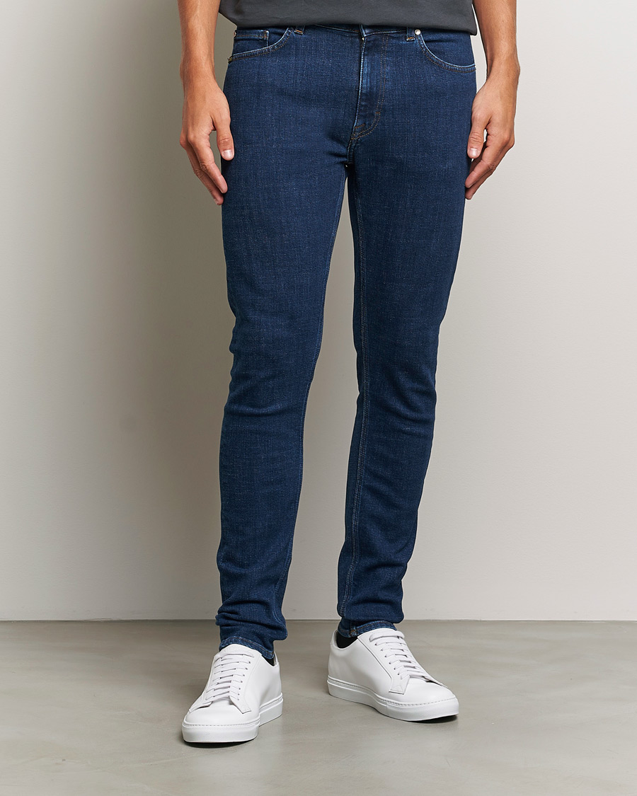 Herre | Slim fit | Tiger of Sweden | Evolve Stretch Cotton Jeans Medium Blue