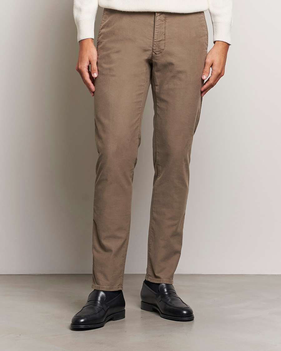 Herre |  | Incotex | Slim Fit Garment Dyed Slacks Brown