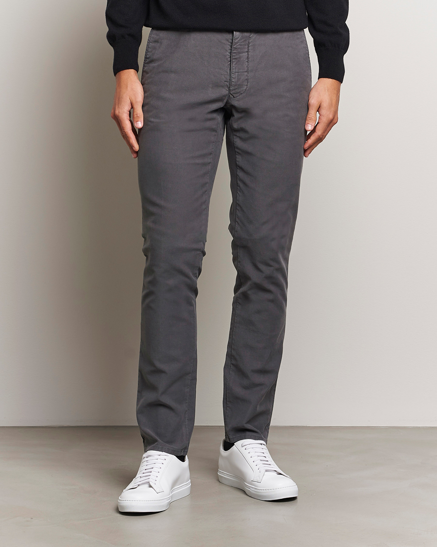 Herre |  | Incotex | Slim Fit Garment Dyed Slacks Dark Grey