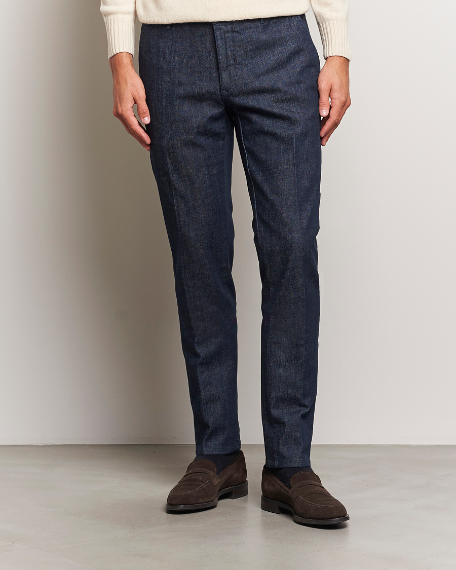 Herre |  | Incotex | Slim Fit Denim Slacks Dark Blue