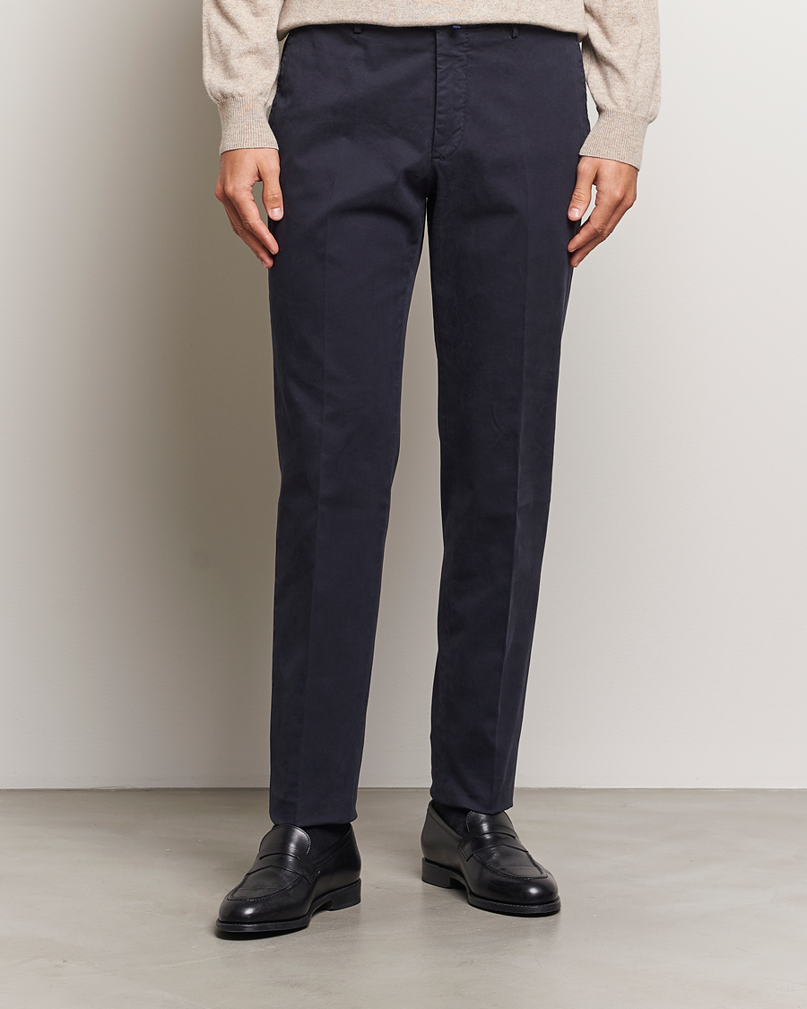 Herre |  | Incotex | Regular Fit Cotton Stretch Chinos Navy