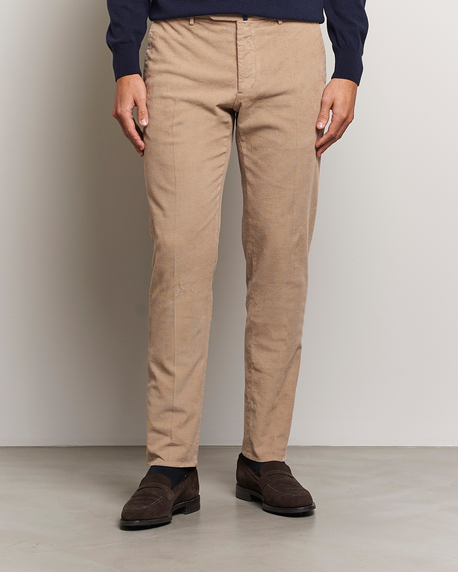 Herre |  | Incotex | Slim Fit Baby Corduroy Trousers Beige