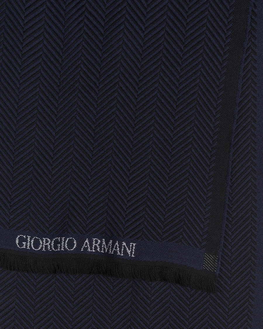 Herre |  | Giorgio Armani | Wool Chevron Scarf Navy