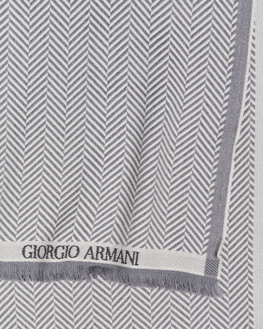 Herre |  | Giorgio Armani | Wool Chevron Scarf Light Grey