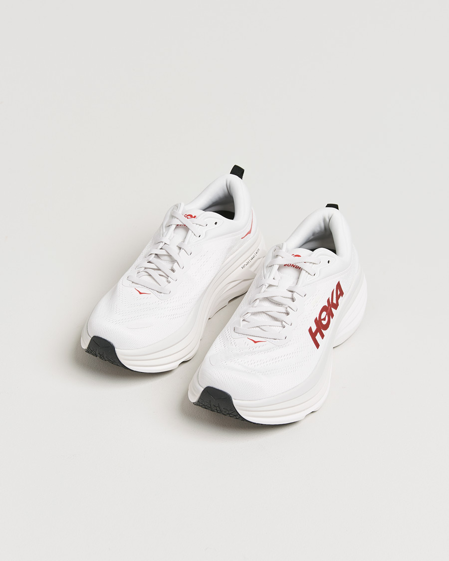 Herre |  | Hoka One One | Hoka Bondi 8 White/Vermillion