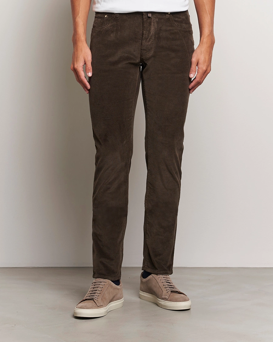 Herre |  | Jacob Cohën | Bard 5-Pocket Medium Corduroy Trousers Brown