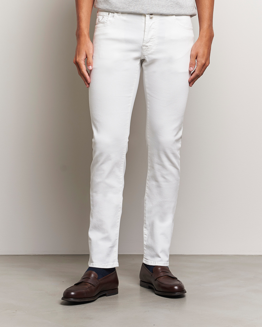 Herre |  | Jacob Cohën | Nick Slim Fit Streatch Jeans White