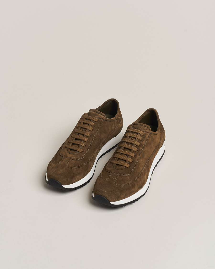 Herre |  | John Lobb | Foundry Running Sneakers Olive Suede