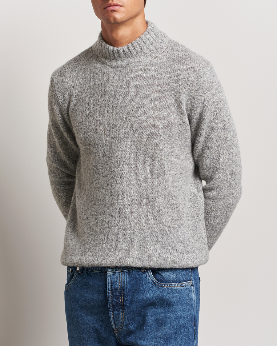 Herre |  | Lardini | Wool/Alpaca Knitted Sweater Grey