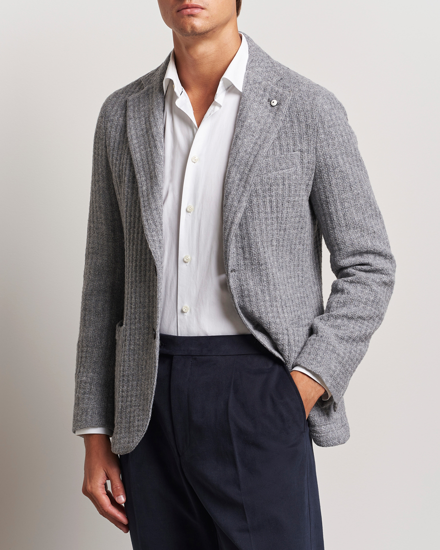 Herre |  | L.B.M. 1911 | Knitted Punto Wool Structure Blazer Grey