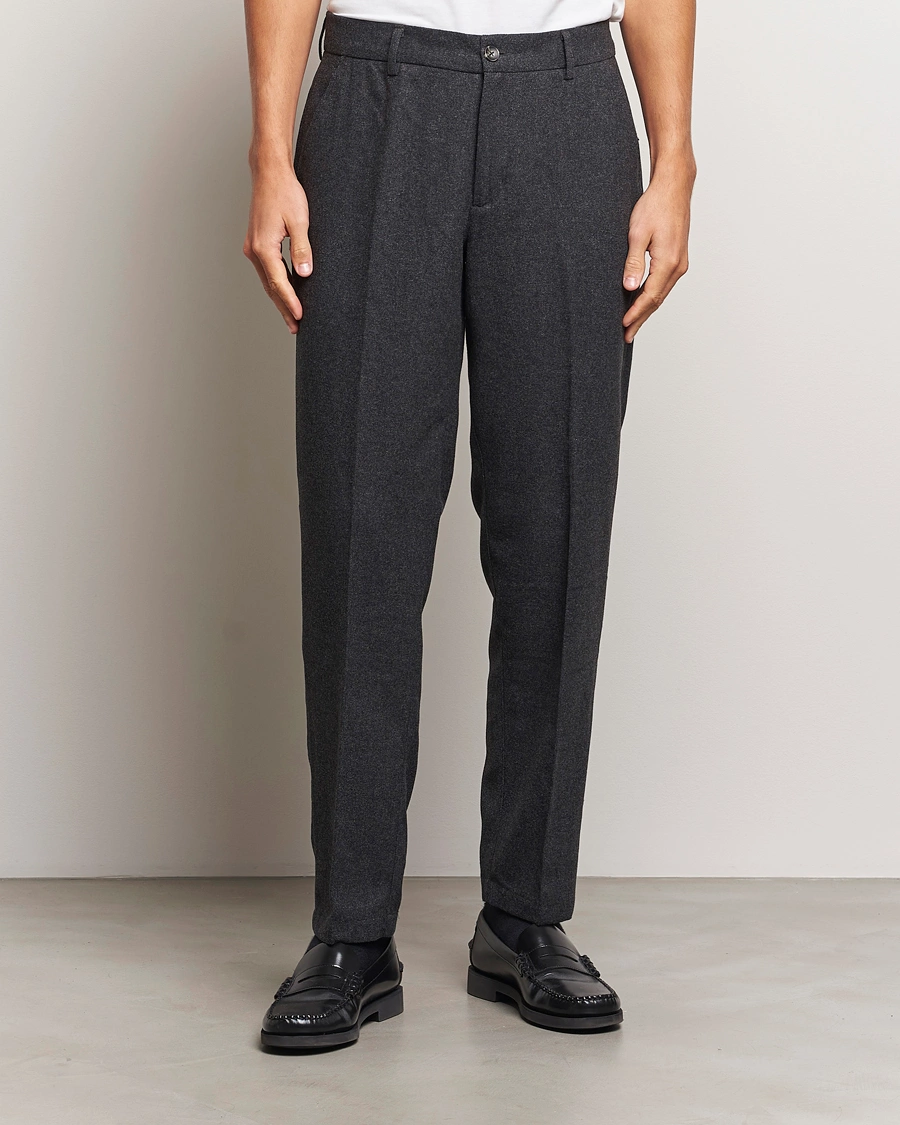 Herre |  | LES DEUX | Como Reg Wool Pants Charcoal Melange