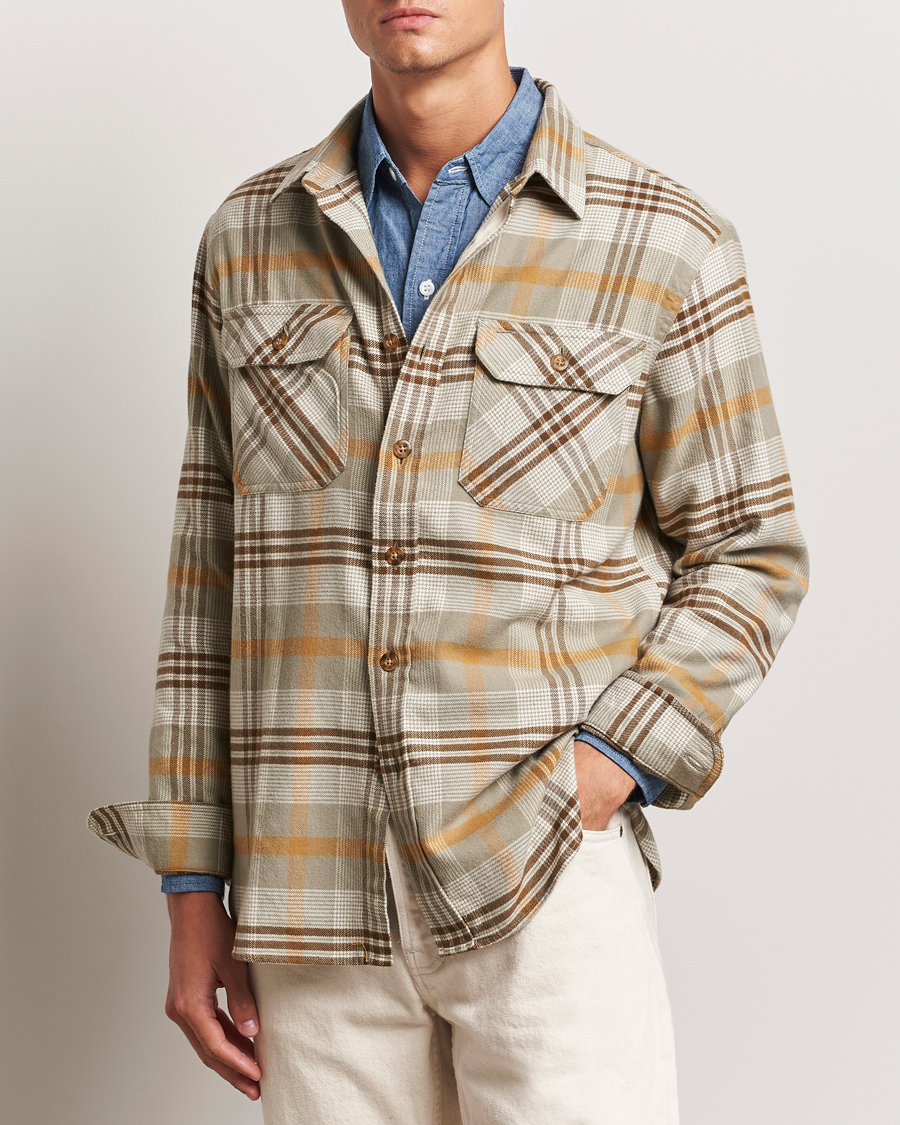 Herre |  | Pendleton | Burnside Flannel Shirt Tan Plaid