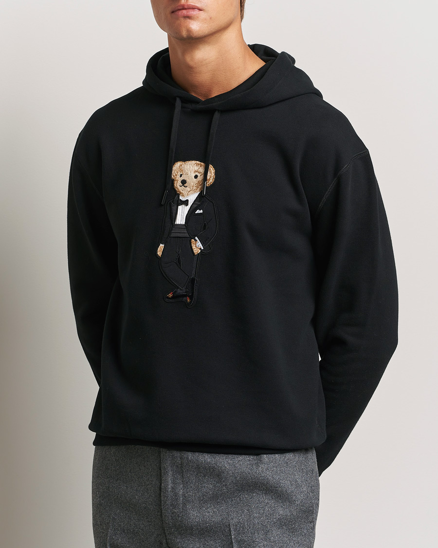 Herre |  | Ralph Lauren Purple Label | Luxury Fleece Bear Hoodie Black