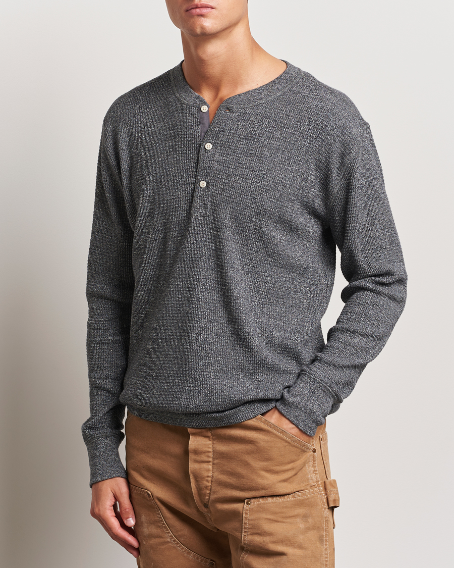 Herre |  | RRL | Long Sleeve Henley Charcoal Heather