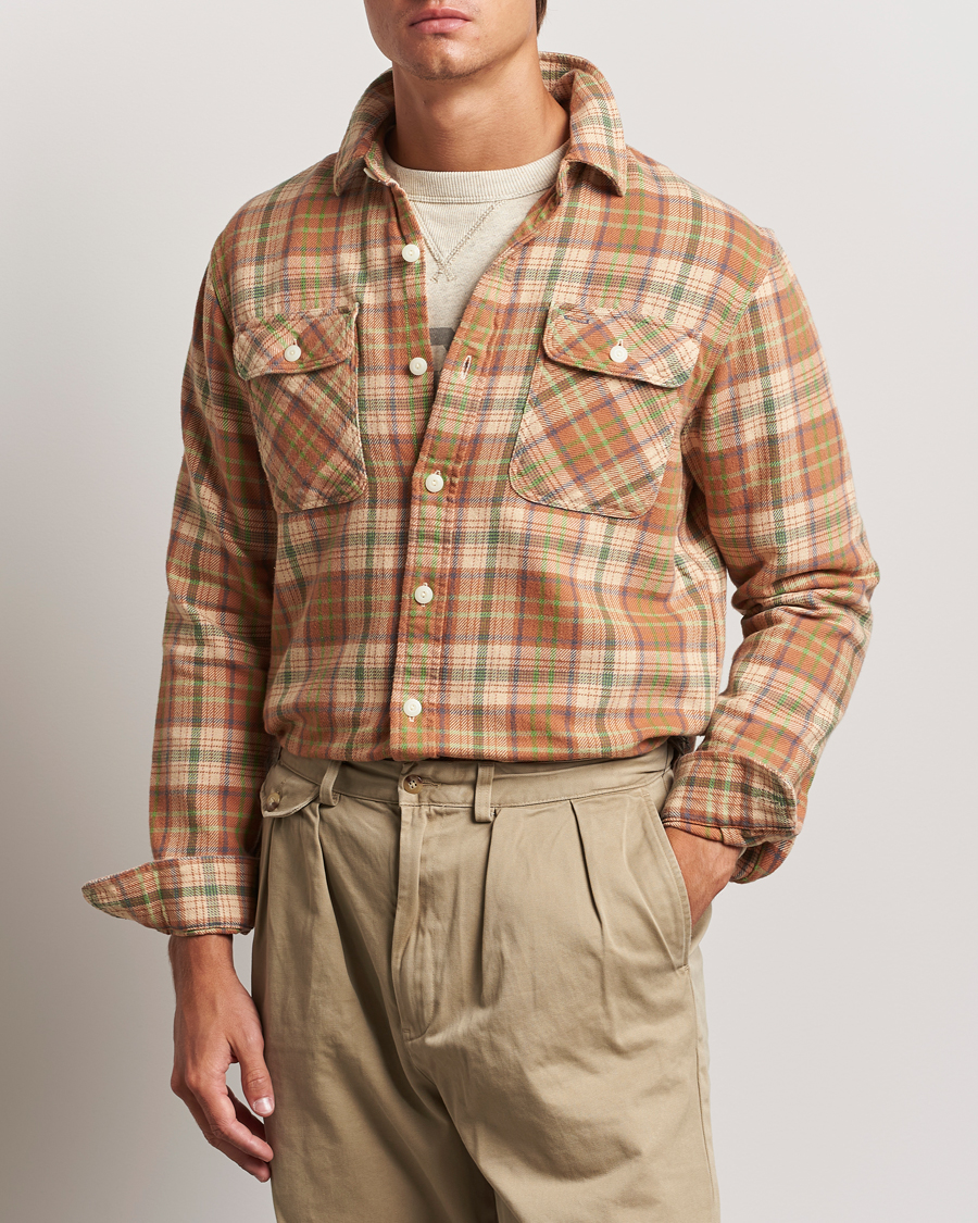 Herre |  | RRL | Matlock Plaid Shirt Orange Multi