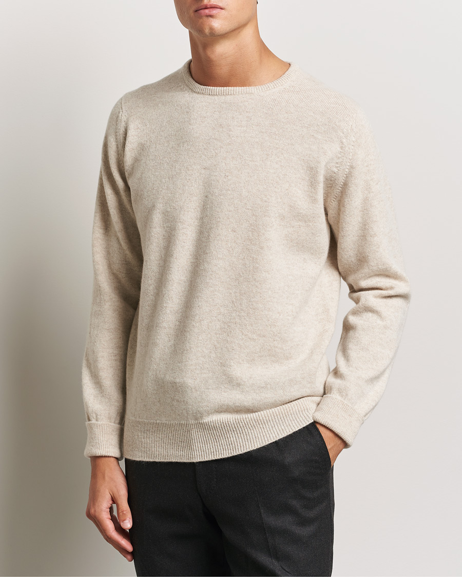 Herre | Klær | William Lockie | Rob Lambswool Crewneck Linen