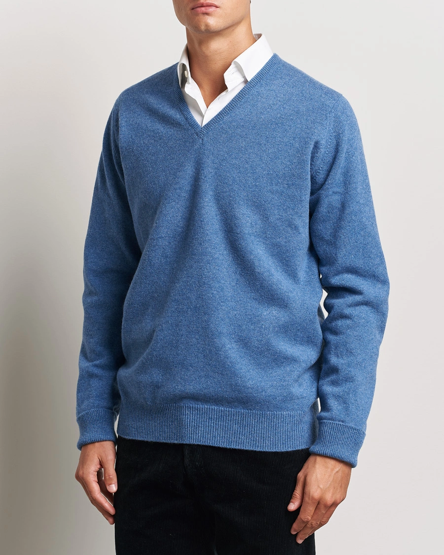 Herre | Pullovers v-hals | William Lockie | Rob Lambswool V-Neck Clyde