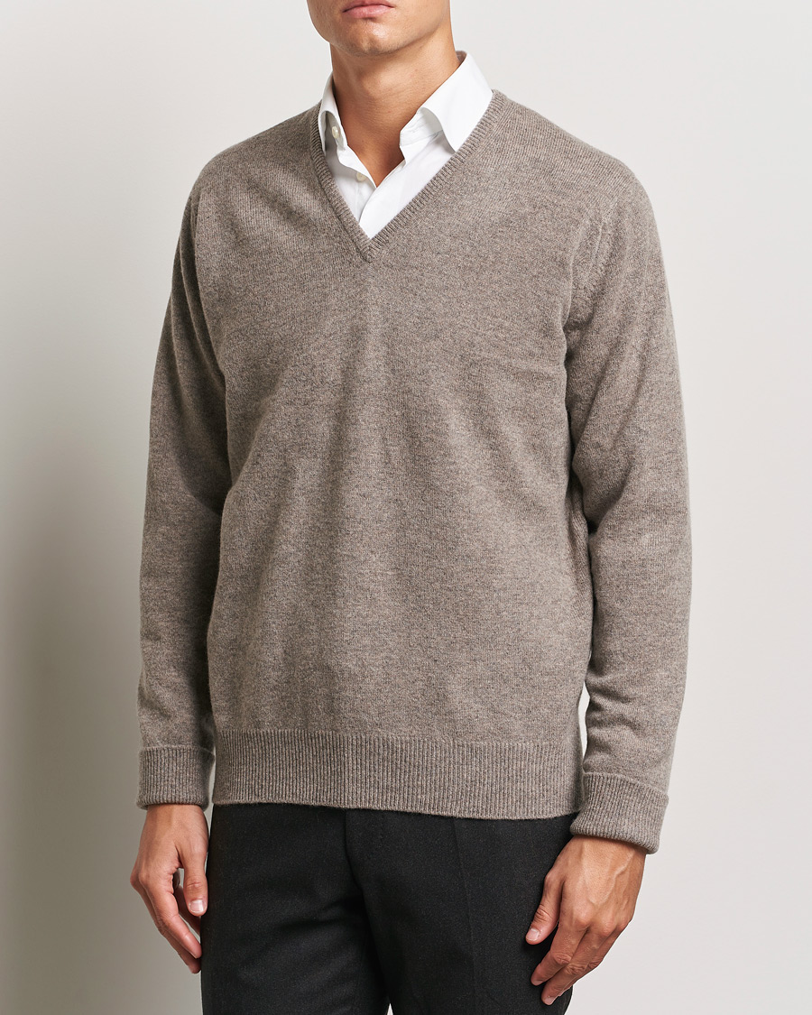 Herre | Pullovers v-hals | William Lockie | Rob Lambswool V-Neck Vole