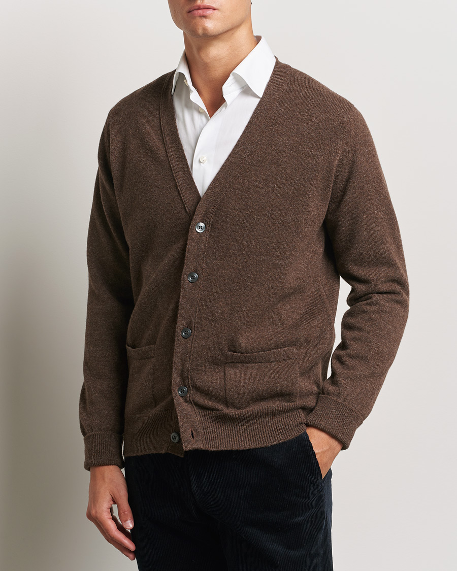 Herre | Cardigans | William Lockie | Rob Lambswool Cardigan Mocha