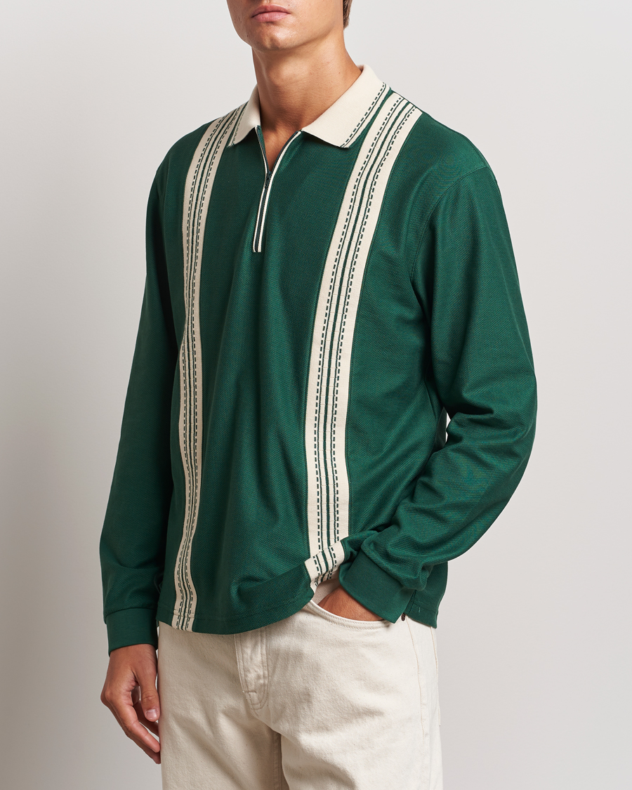 Herre |  | Palmes | Rio Long Sleeve Zip Polo Dark Green