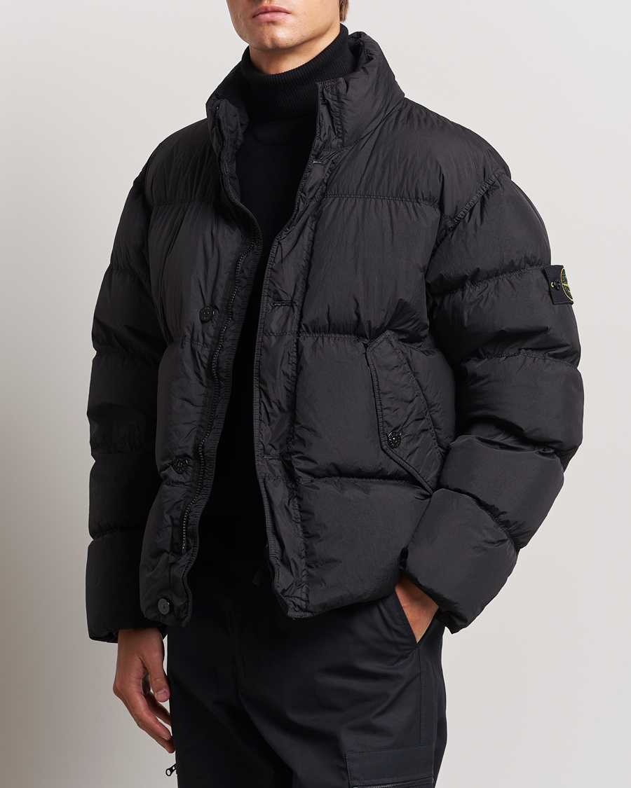 Herre | Boble- og Dunjakker | Stone Island | Garment Dyed Recycled Nylon Down Jacket Black