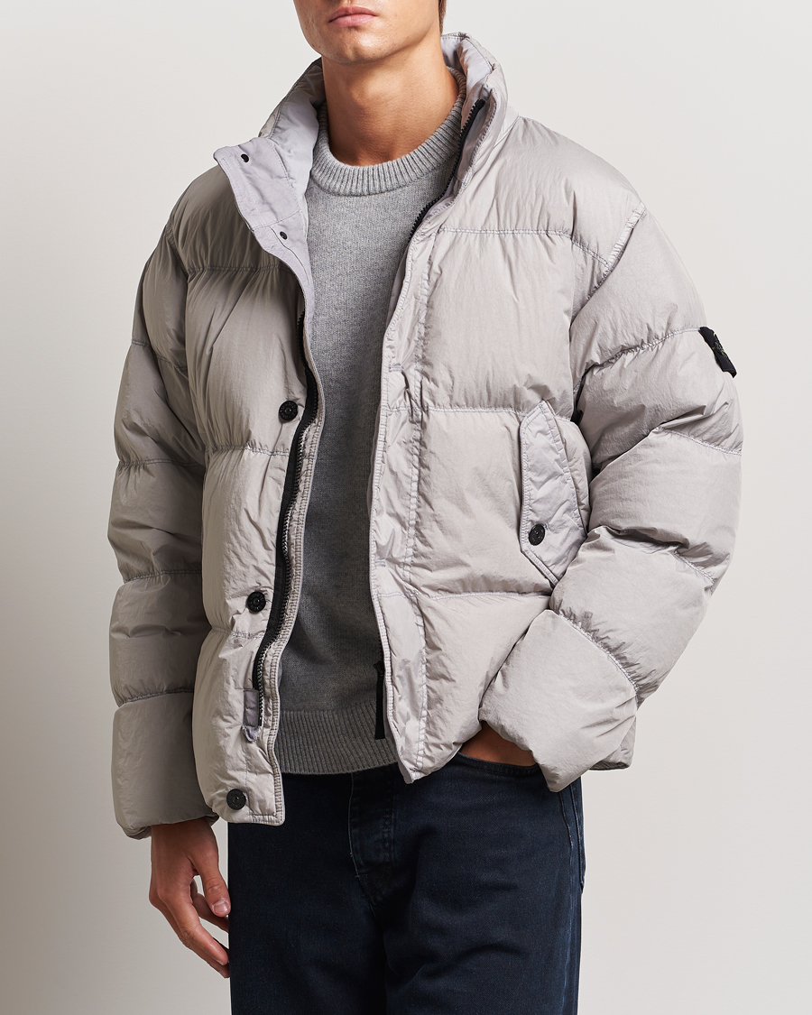 Herre | Boble- og Dunjakker | Stone Island | Garment Dyed Recycled Nylon Down Jacket Grey