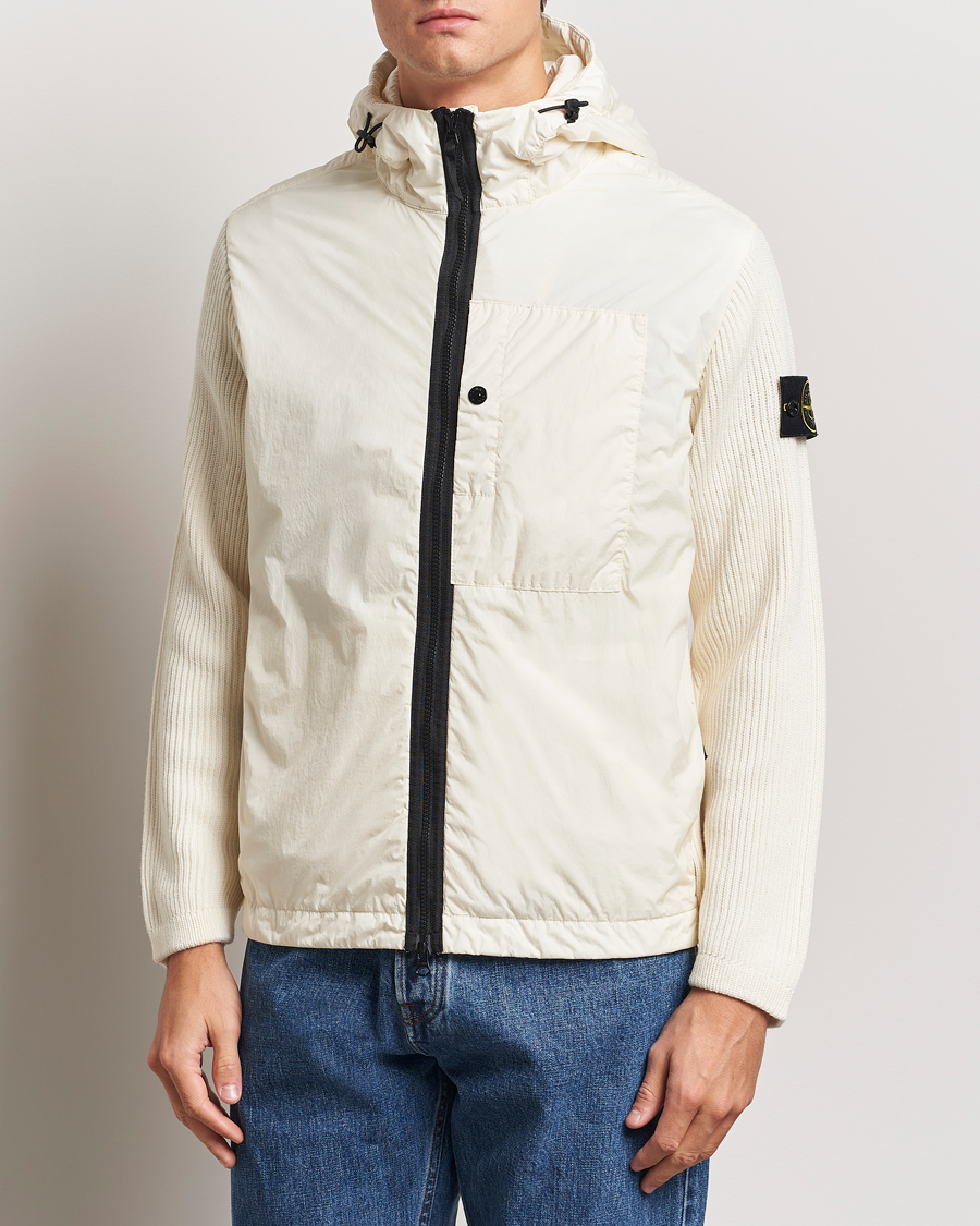 Herre |  | Stone Island | Crinkle Reps Hybrid Wool Jacket Natural