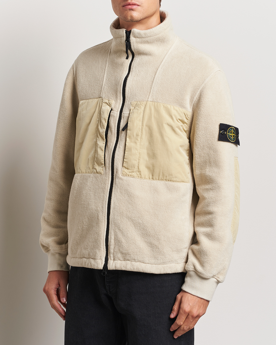 Herre |  | Stone Island | Nylon Cotton Fleece Jacket Plaster