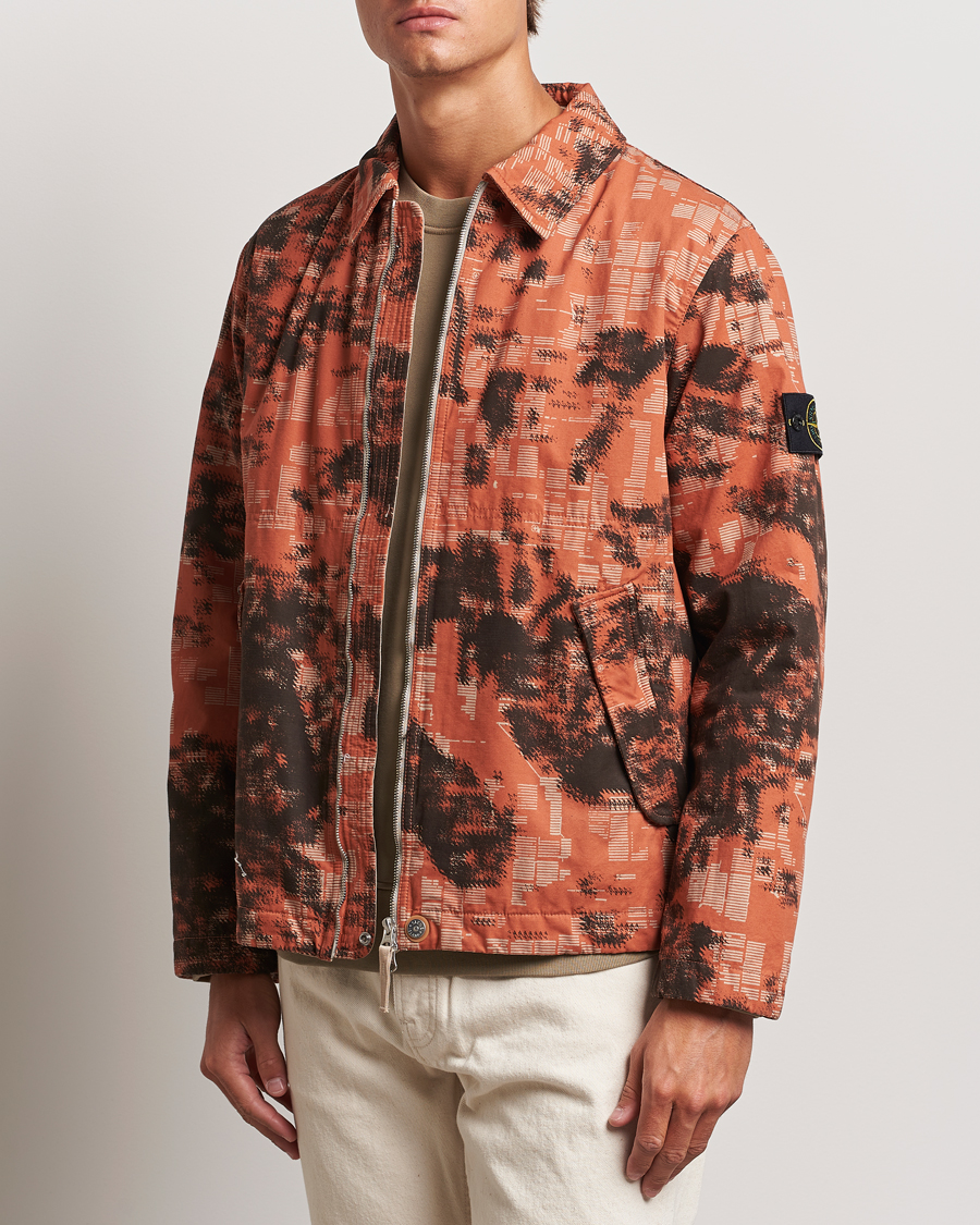 Herre | Vårjakker | Stone Island | David Light TC Garment Dyed Camo Jacket Orange