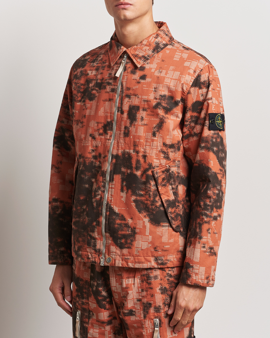 Herre |  | Stone Island | David Light TC Garment Dyed Camo Jacket Orange