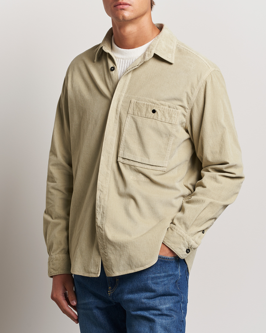 Herre |  | Stone Island | Cotton Cord Overshirt Plaster