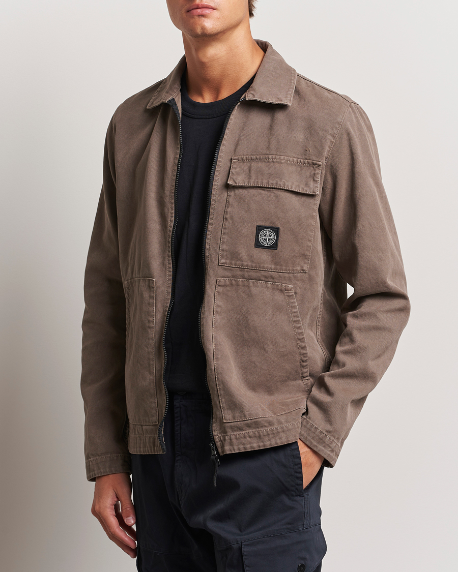 Herre | Skjortejakke | Stone Island | Panama Cotton Overshirt Walnut