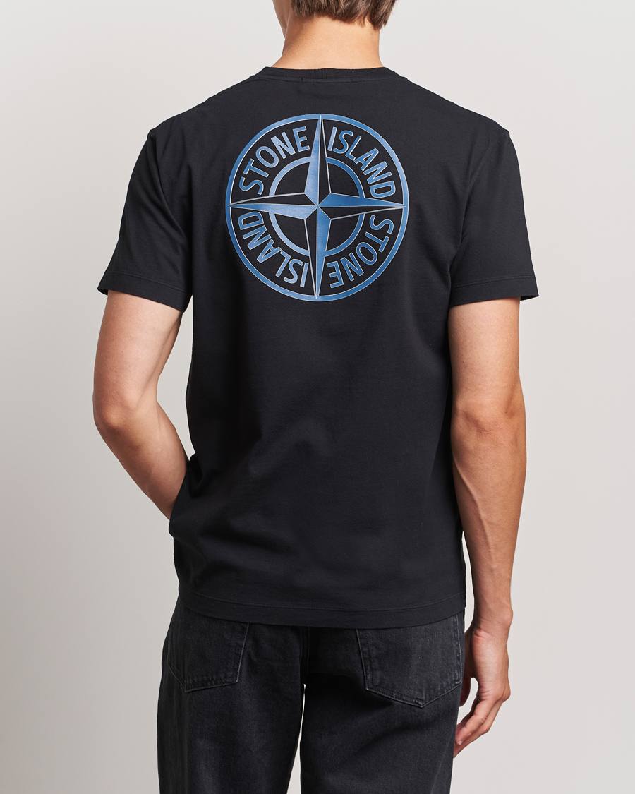 Herre |  | Stone Island | Garment Dyed Jersey Logo T-Shirt Black