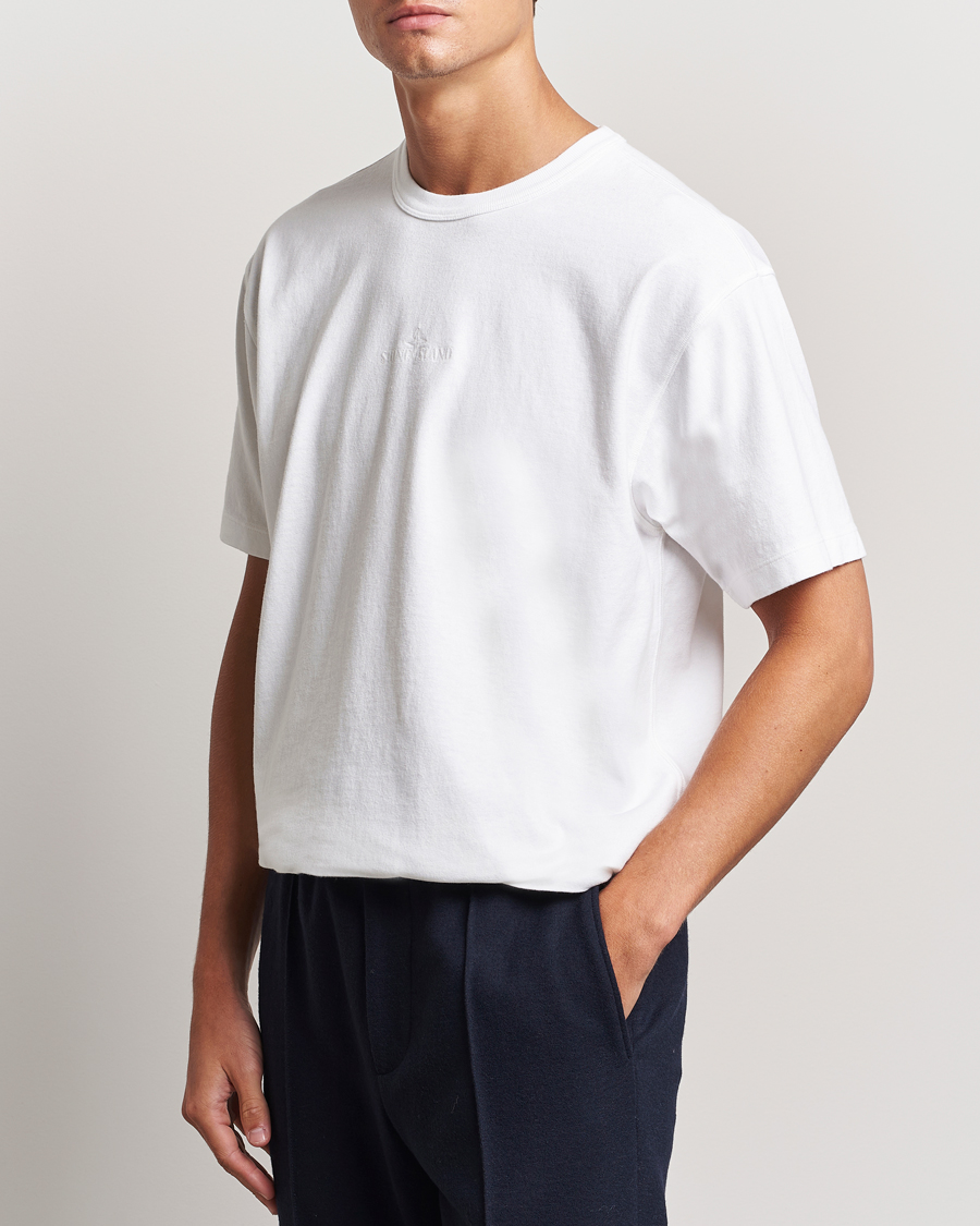 Herre | Nye varemerker | Stone Island | Old Dyed Cotton Logo T-Shirt White