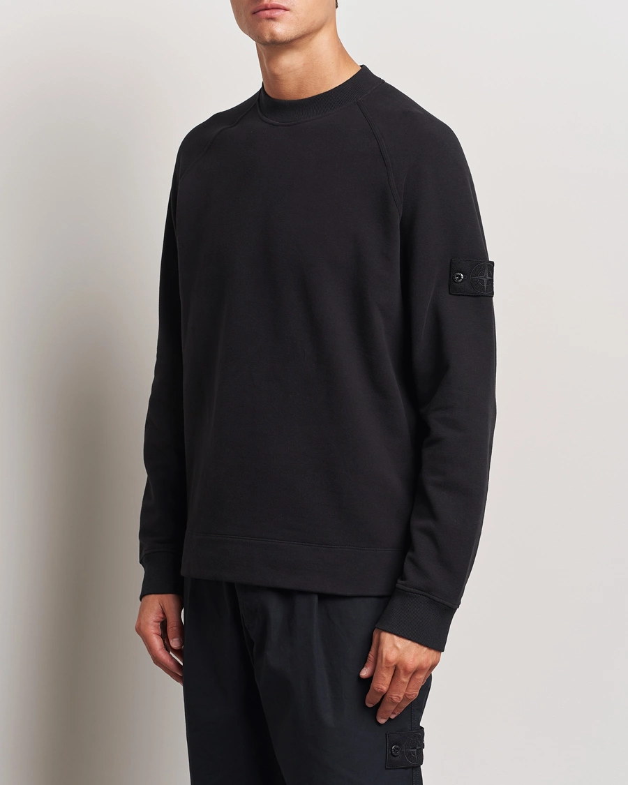 Herre |  | Stone Island | Ghost Organic Cotton Fleece Sweatshirt Black