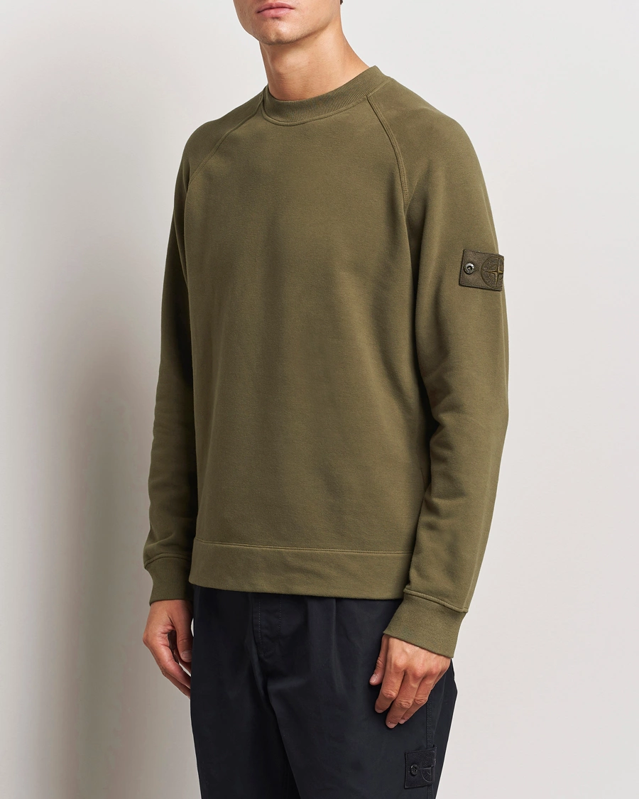 Herre | Sweatshirts | Stone Island | Ghost Organic Cotton Fleece Sweatshirt Military Green