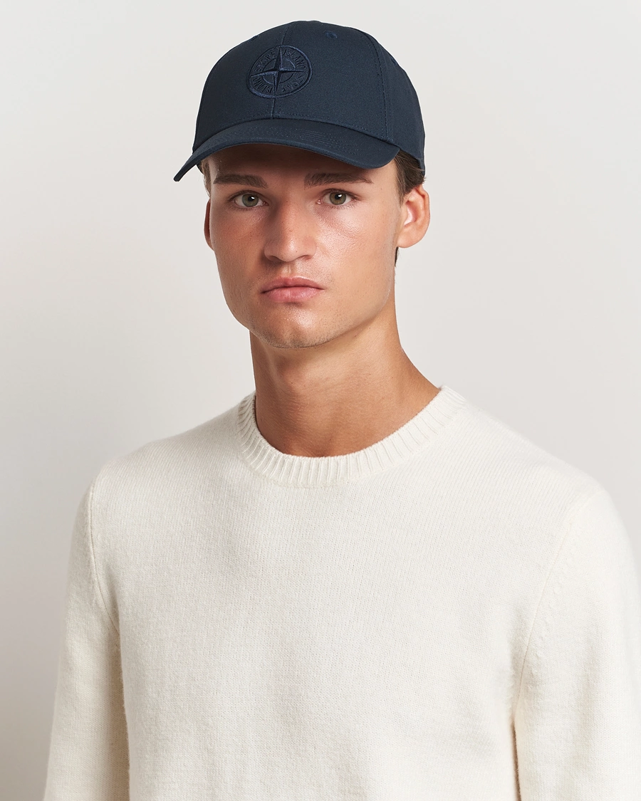 Herre |  | Stone Island | Cotton Rep Logo Cap Navy Blue