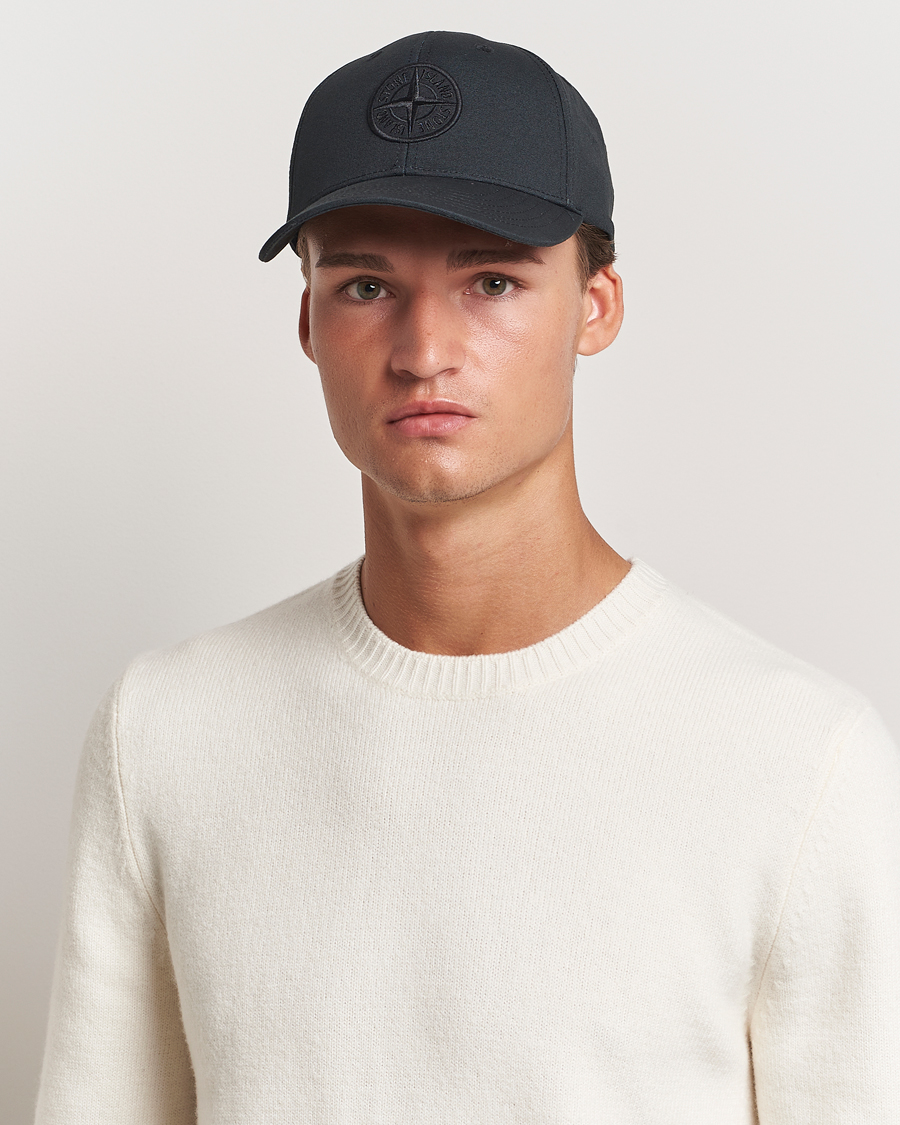 Herre | Assesoarer | Stone Island | Cotton Rep Logo Cap Black