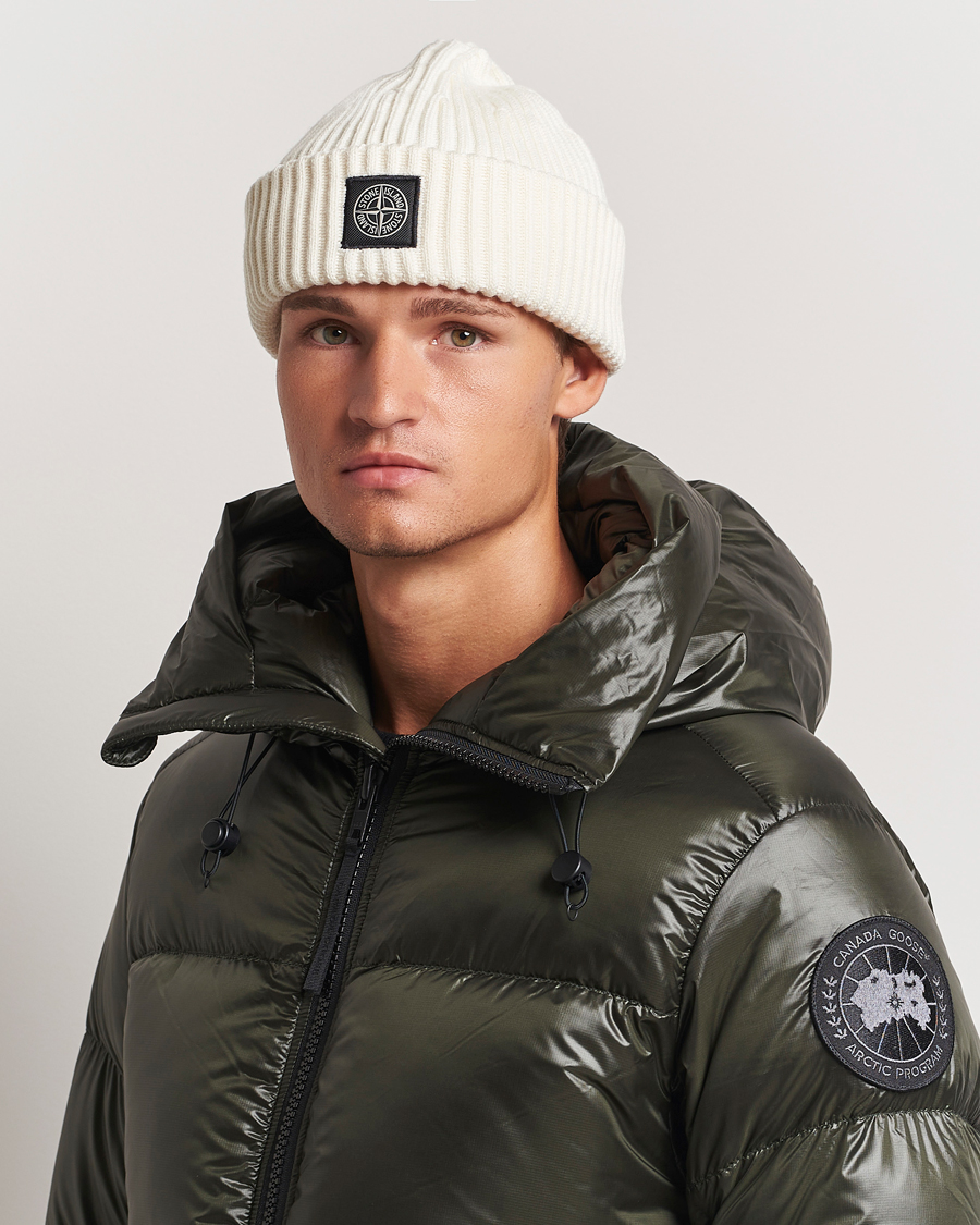 Herre | Luer | Stone Island | Full Rib Wool Beanie Natural