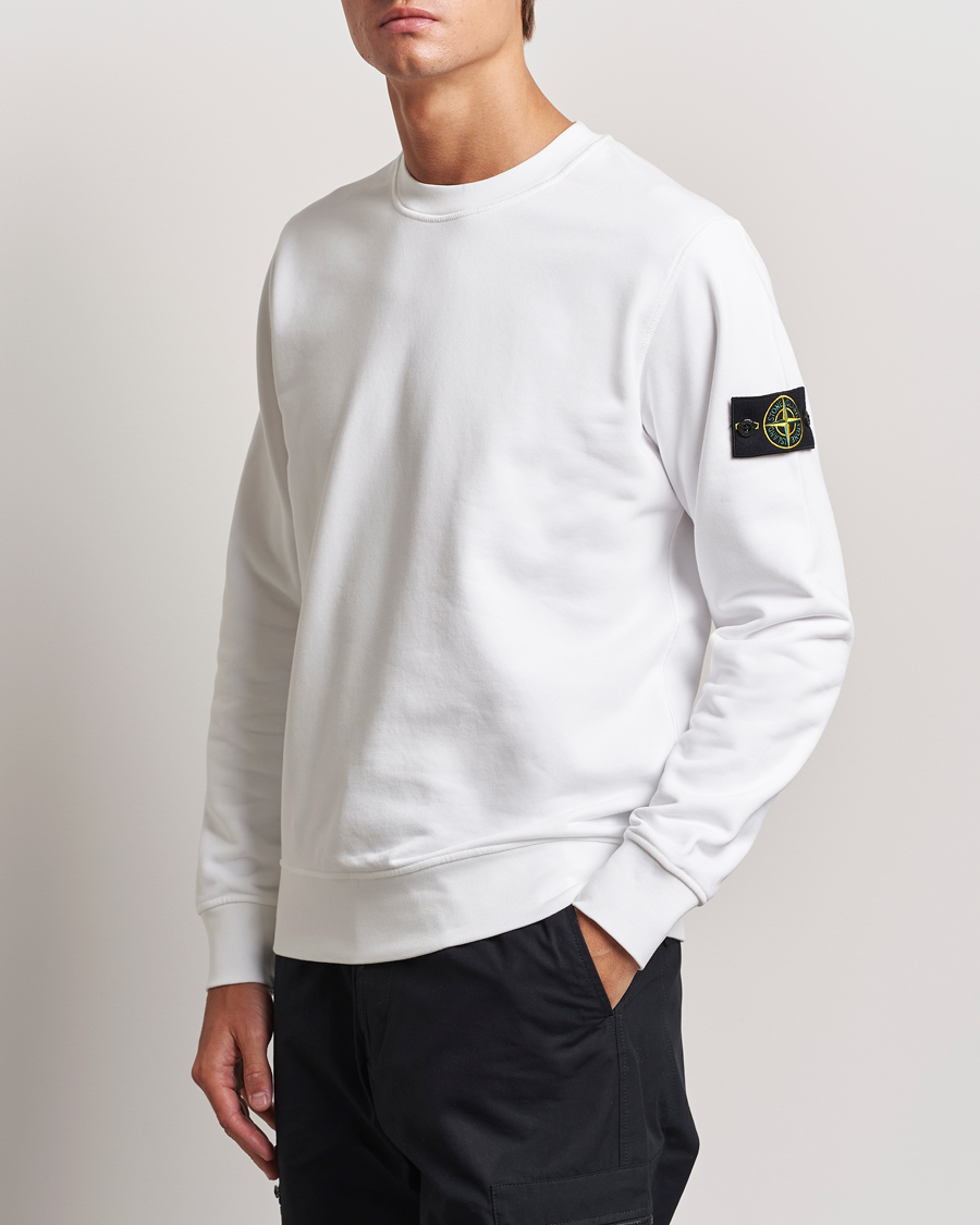 Herre |  | Stone Island | Garment Dyed Fleece Sweatshirt White